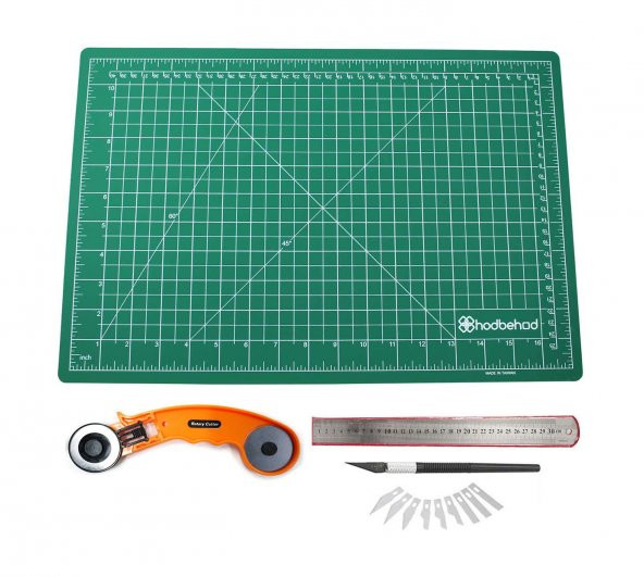 A2 60X45 Cm Çift Taraflı Kesim Altlığı Hobi Cutting Mat Set Gri