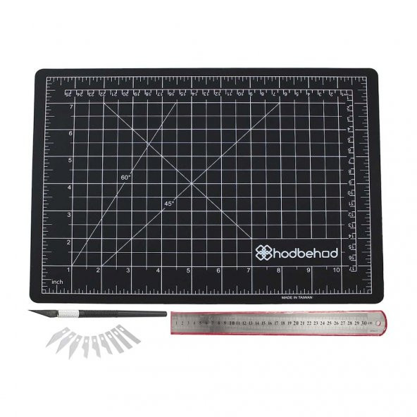 A4 Profesyonel Hobi Kesim Matı Seti Çift Taraflı Cutting Mat Set Yeşil