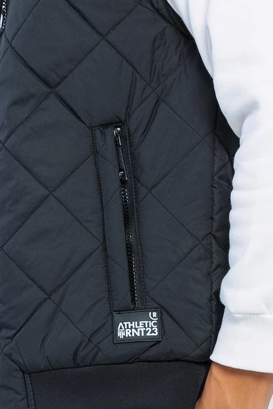 Erkek Regular Fit Bomber Yaka Fermuarlı İçi Polarlı Kapitone Şişme Spor Yelek - 5