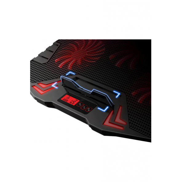 Rampage Mistral S45 Kırmızı Led 5Fan Yükseklik Ayarlı LCD Notebook Soğutucu Laptop Soğutucu 12/17 - 5