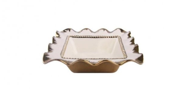 ROY KING Avangarde Kare Kase 28cm Krem-Gold GBO088
