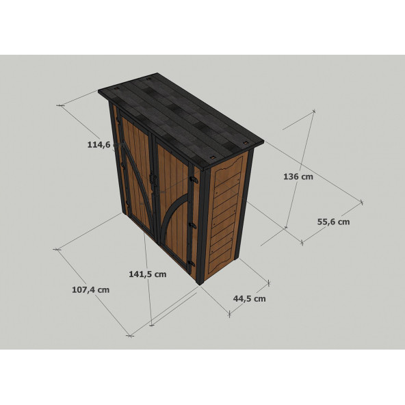 Mandu Ahşap Bahçe Depolama Dolabı 800Lt - 6