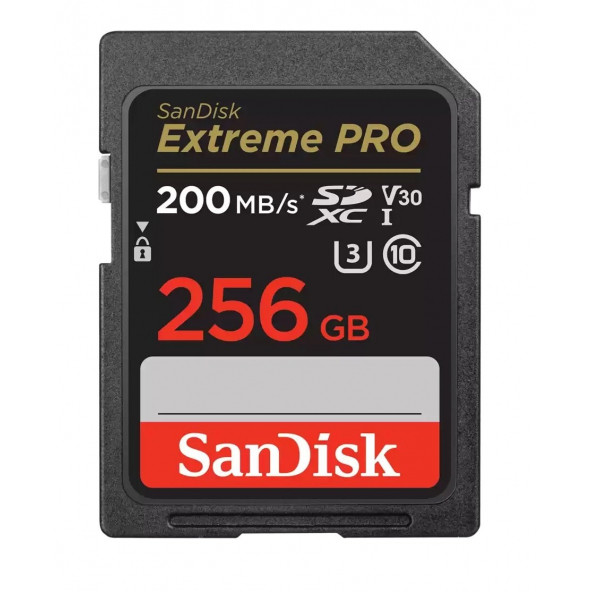 SanDisk Extreme Pro 256GB 200/140MB/s SDXC V30 UHS-I U3 Hafıza Kartı SDSDXXD-256G-GN4IN