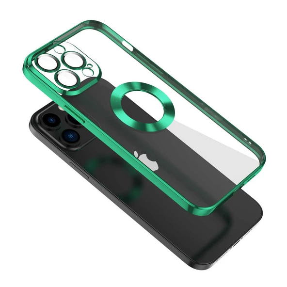 iPhone 12 Pro Max Kılıf Kamera Korumalı Logo Gösteren Omega Kapak - Resim 11