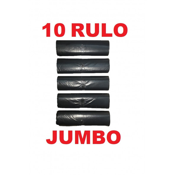 10 Rulo Jumbo Çöp Torbası Poşeti 80x110 cm (10 Rulo x 10lu = 100 Adet)