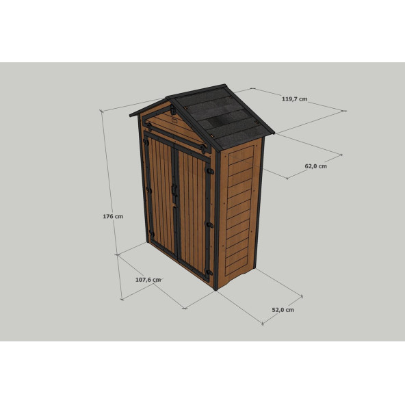 Mandu Ahşap Bahçe Depolama Dolabı 850 Lt - 8