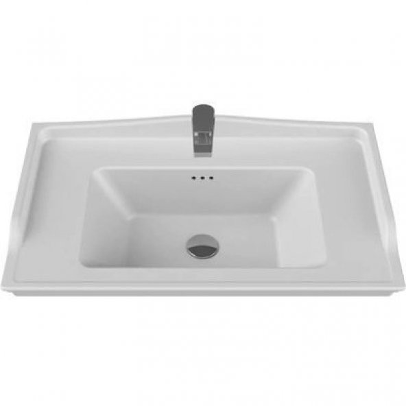 Turkuaz Cerastyle Kapadokya Etajer Uyum Damlalıklı Lavabo 80x48cm