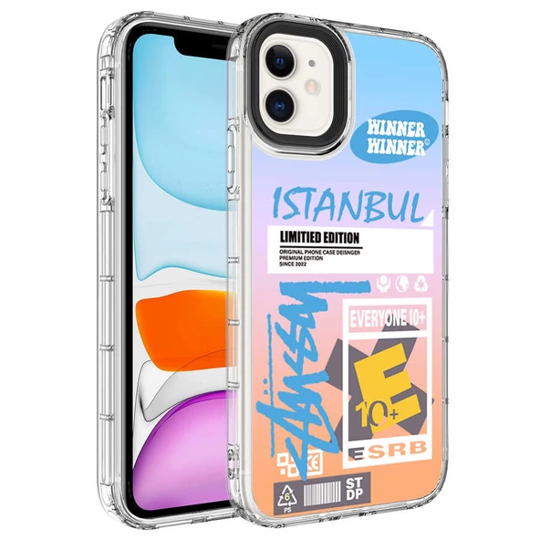 iPhone 12 Kılıf Renkli Desenli Sert Silikon Zore Korn Kılıf - Resim 2