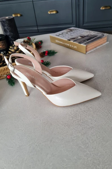 036 3110 Topukla Kadın Saten Stiletto Ayakkabı - Resim 3