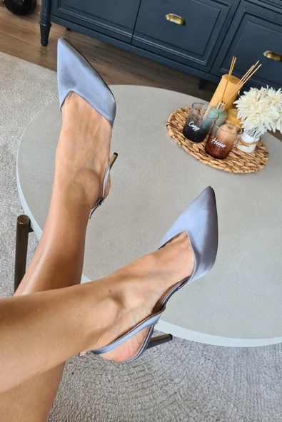 036 3110 Topukla Kadın Saten Stiletto Ayakkabı - 8