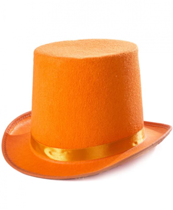 Parti AKsesuar Yetişkinler İçin Turuncu Renk Ringmaster Sihirbaz Şapkası Fötr Şapka