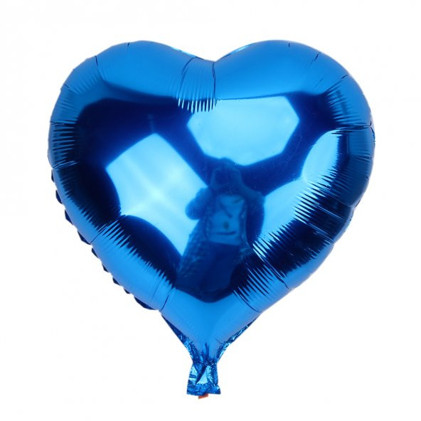 Parti Malzemesi Kalp Balon Folyo Mavi 45 cm 18 inç