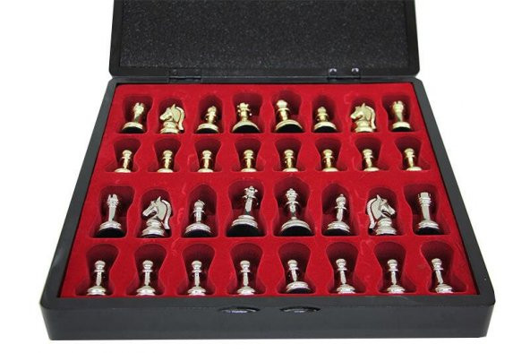 Satranç Taşı Zamak Kutulu Satranç Takımı Seti Hediyelik - 3