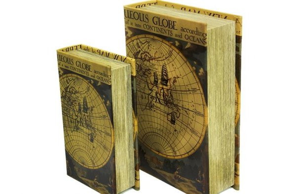 Kutu Kitap Harita 2li Set Dekoratif Hediyelik - 3