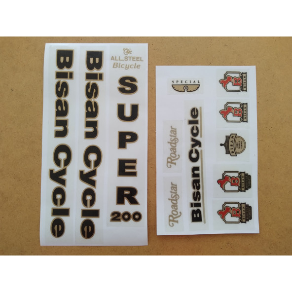 BİSAN STİCKER SETİ (12 PARÇALI) BİSİKLET STİCKER, BİSAN ARMASI BİSAN YAZISI BİSAN ETİKETİ ÇIKARTMASI - 3