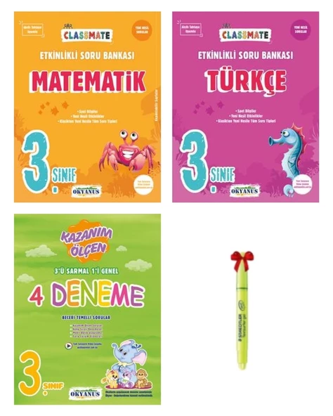 3.Sınıf Classmate Matematik Türkçe ve 4'lü Deneme