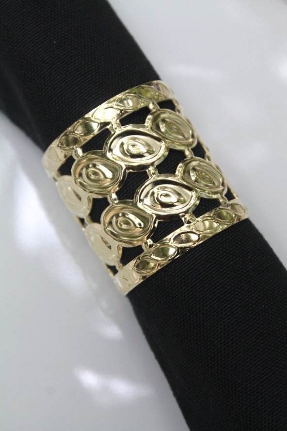 6 Adet Gold Loving Luxury Metal Peçete Halkası - 3