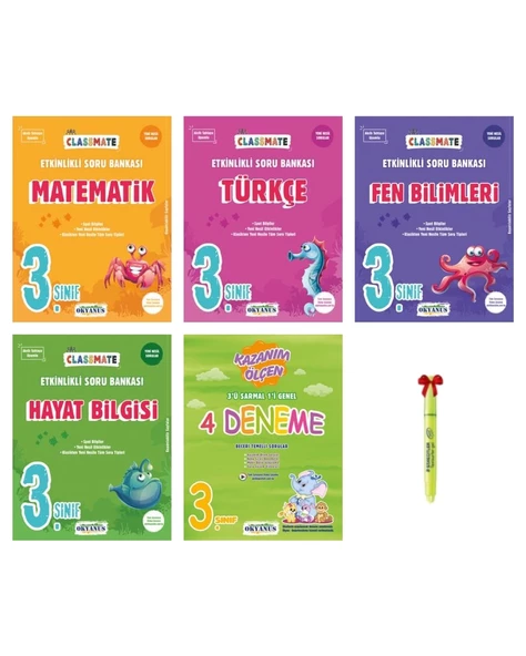 3.Sınıf Classmate Matematik Türkçe Fen Hayat Bilgisi 4'lü Deneme