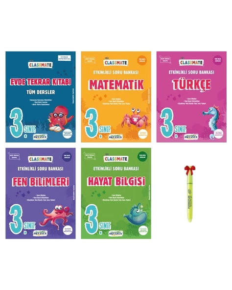 3.Sınıf Classmate Evde Tekrar Kitabı Matematik Türkçe Fen Hayat Bilgisi