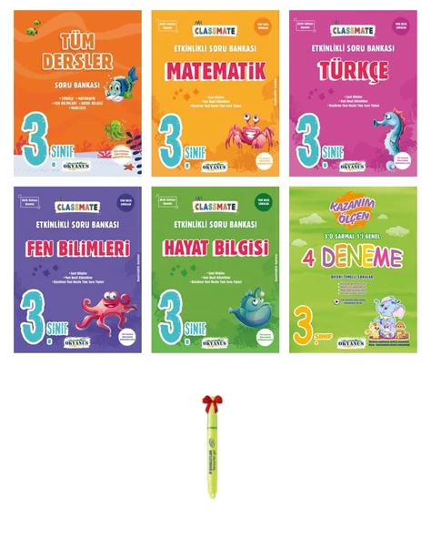 3.Sınıf Classmate Tüm Dersler Matematik Türkçe Fen Hayat Bilgisi 4'lü Deneme