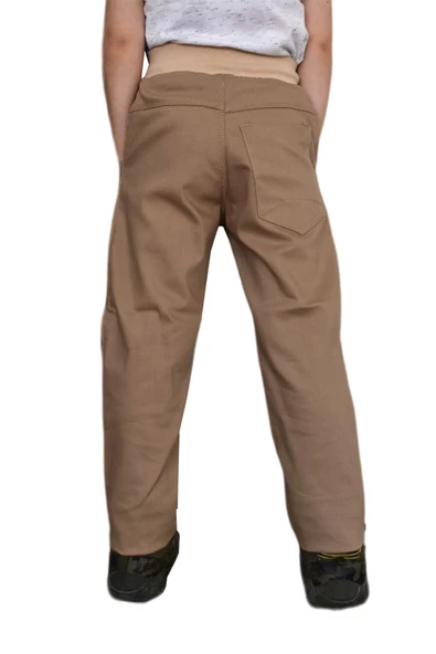 Kolej Beli Ribanalı Kanvas Pantolon Bej ST00374 - 11