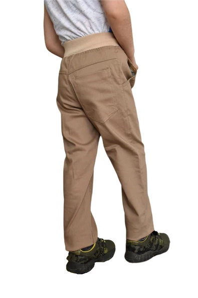 Kolej Beli Ribanalı Kanvas Pantolon Bej ST00374 - 8