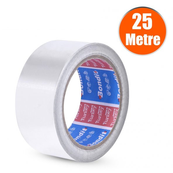 Alüminyum Folyo Bant 45 mm x 25 Metre Yanmaz Soba Borusu Bandı - 2