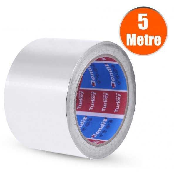 Alüminyum Folyo Bant 72 mm x 5 Metre Yanmaz Soba Borusu Bandı - 2