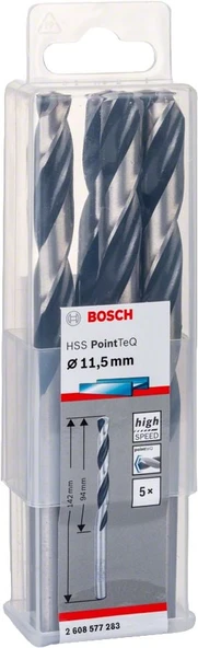 Bosch - HSS-PointeQ Metal Matkap Ucu 11,5 mm 5'li - Resim 2