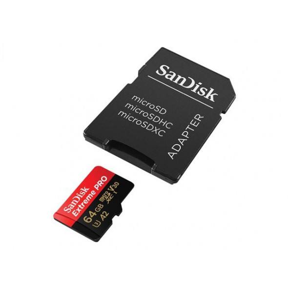 SanDisk Extreme Pro 64GB 200/90MB/s microSDXC UHS-I A2 V30 Adaptörlü Hafıza Kartı SDSQXCU-064G-GN6MA - Resim 4