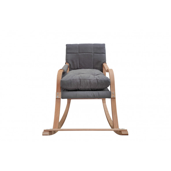 Mobildeco Paşa Ahşap Şezlong Sallanan Sandalye ve Dinlenme Koltuğu gri - 2