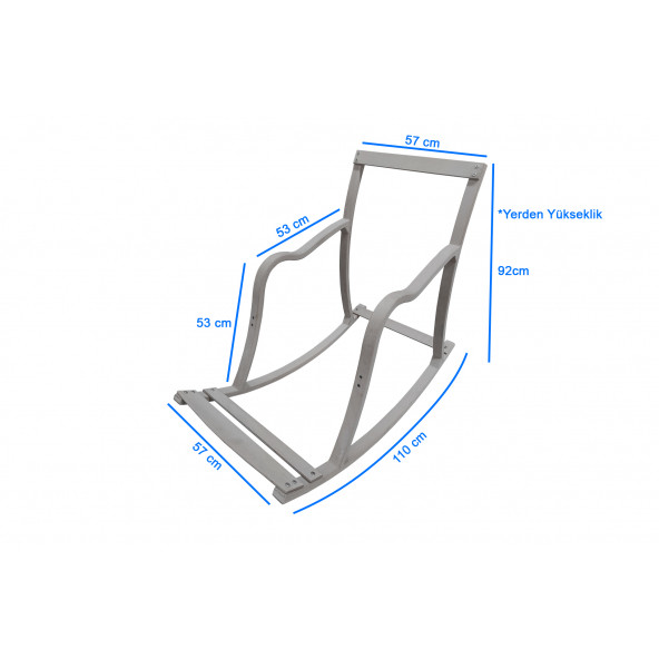 Mobildeco Paşa Ahşap Şezlong Sallanan Sandalye ve Dinlenme Koltuğu gri - 5