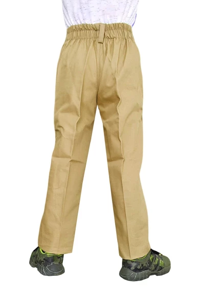 Kolej Arkası Lastikli Kanvas Pantolon Bej BGL-ST01788 - 5