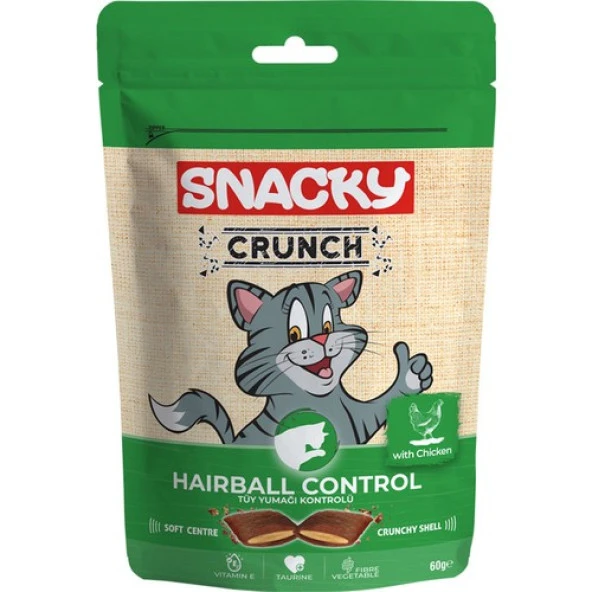 Snacky Kedi Crunch Ödül Hairball Cont.Tavuk