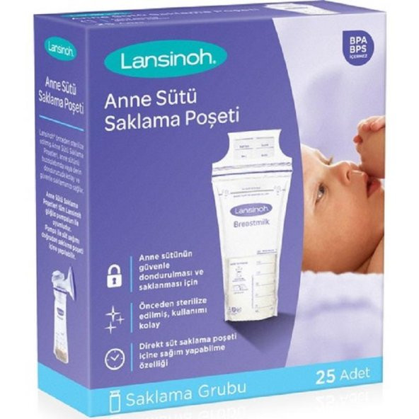 Lansinoh Steril Süt Saklama Poşeti 25li ürün görseli 1