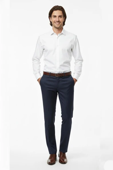 Erkek Klasik Kumaş Pantolon Likra Kumaş BGL-ST02205 - Resim 4