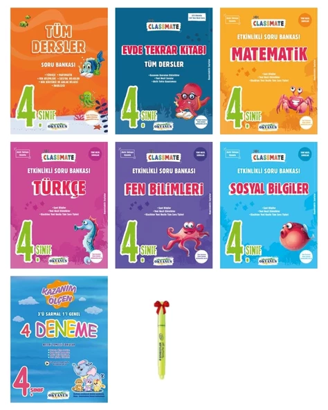 4.Sınıf Tüm Dersler FULL Set ( 7 Kitap )