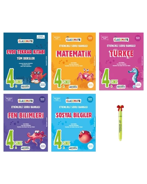 4.Sınıf Classmate Evde Tekrar Kitabı Matematik Türkçe Fen Sosyal