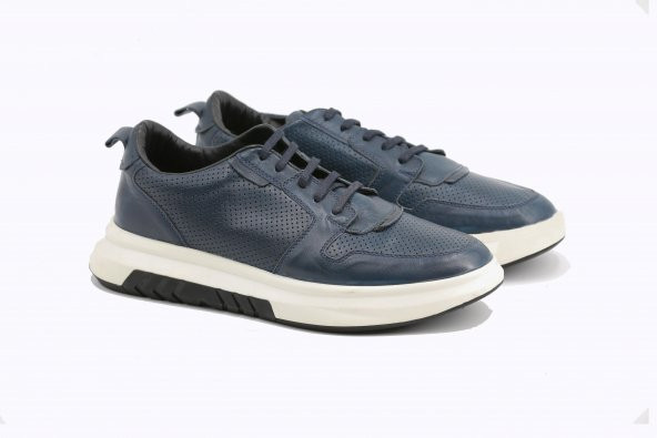Özbağcı Erkek Deri Sneaker Ayakkabı - İ1986-1 M 1000 Lacivert - 3