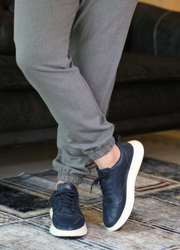 Özbağcı Erkek Deri Sneaker Ayakkabı - İ1986-1 M 1000 Lacivert - 5