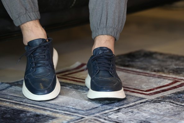Özbağcı Erkek Deri Sneaker Ayakkabı - İ1986-1 M 1000 Lacivert - 7