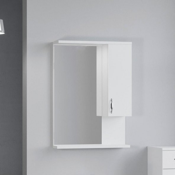 DENKO Akyazı 55 cm Mdf Beyaz Banyo Dolabı Üst Modül - 2