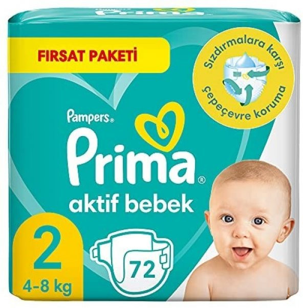 Prima Bebek Bezi Aktif Bebek 2 Beden 72 Adet Fırsat Paketi