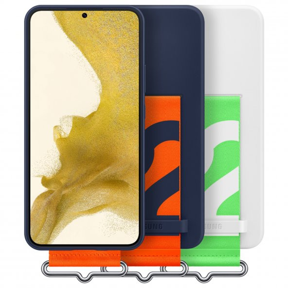 Samsung Galaxy S22+ Kayışlı Silikon Kılıf Beyaz(Samsung Türkiye Garantili) - 6