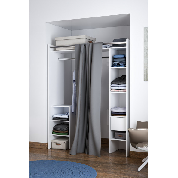 MORDEKA Premium Çekmeceli Perdeli Dolap - 3