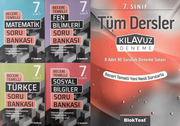 Tudem Yayınları Beceri Temelli 7.sınıf Soru Bankası Ve Tüm Dersler Kılavuz Deneme Seti