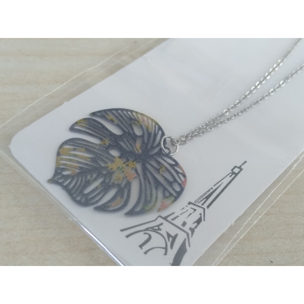 METAL YAPRAK DESENLİ BAYAN KOLYESİ ZARİF KİBAR ZİNCİR, EKONOMİK KOLYE, EKONOMİK BAYAN TAKI