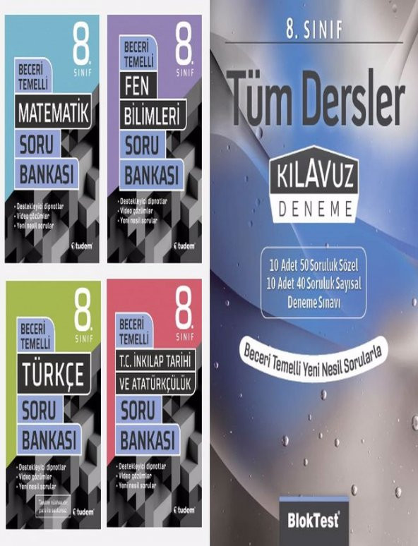 Tudem Yayınları Beceri Temelli 8.sınıf Soru Bankası Ve Tüm Dersler Kılavuz Deneme Seti