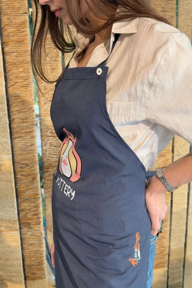 Renkli Stylish Atölye Önlüğü - Pottery Fire - 5