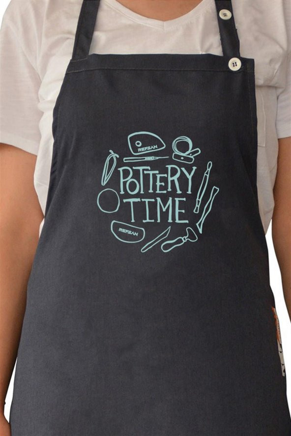 Renkli Stylish Atölye Önlüğü - Pottery Time - 3